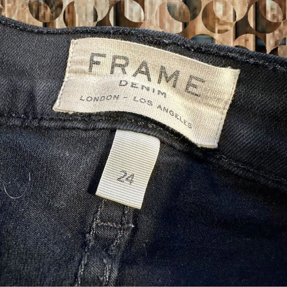 FRAME Denim Black ‘Ali’ High-Rise Skinny Jeans Size 24 ASO Jennie Kim - Picture 8 of 16
